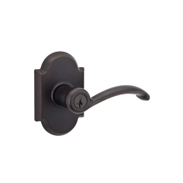 Kwikset Austin Venetian Bronze Entry Door Lever Featuring SmartKey Security