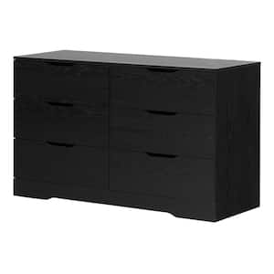 Holland 6-Drawer Black Oak Dresser