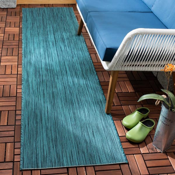 Safavieh Beach House Turquoise 2 Ft X, Outdoor Rug Runner Turquoise