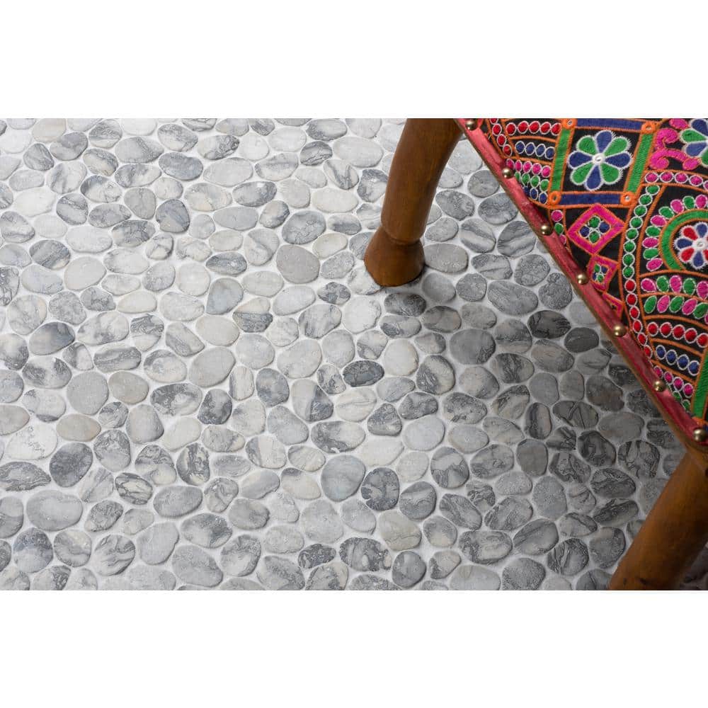 Dove Gray Marble Pebble Mosaic Tile for Wall and Floor