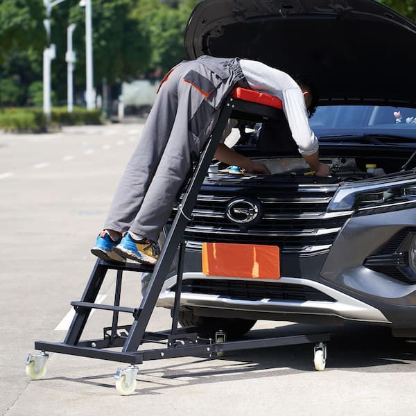 Automotive Top Creeper, with Adjustable Height 48 in. to 76 in., 400 lbs. Capacity High Creeper, 4 Swivel Caster Wheels