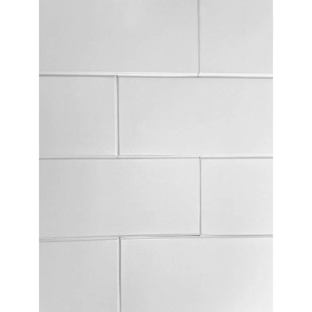 Plain White 0.5 ft. x 3 ft. Glue Up Foam Wood Ceiling Planks (156 sq. ft./c