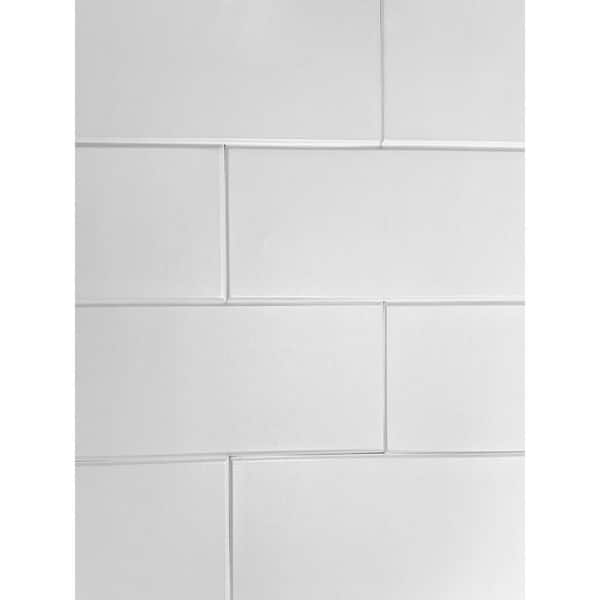 Plain White 0.5 ft. x 3 ft. Glue Up Foam Wood Ceiling Planks (156 sq. ft./case)