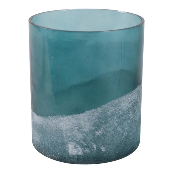 Liv & Skye Blue 7 in. Glass Cylinder Frosted Bottom