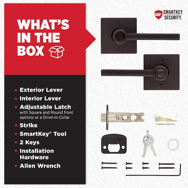 Kwikset Halifax Square Venetian Bronze Keyed Entry Door Handle