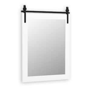 22 in. W x 30 in. Rectangular Frame Wall Bathroom Vanity Mirror in White