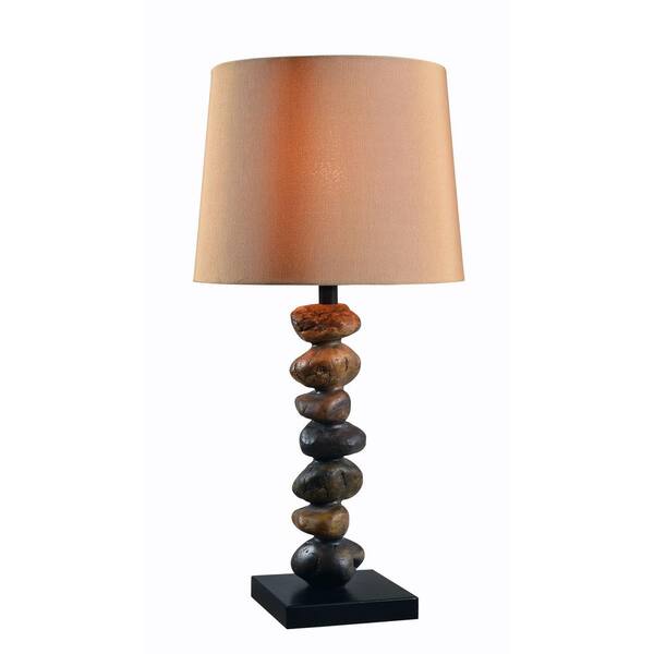 Kenroy Home Rubble 30 in. Stone Outdoor Table Lamp with Shade