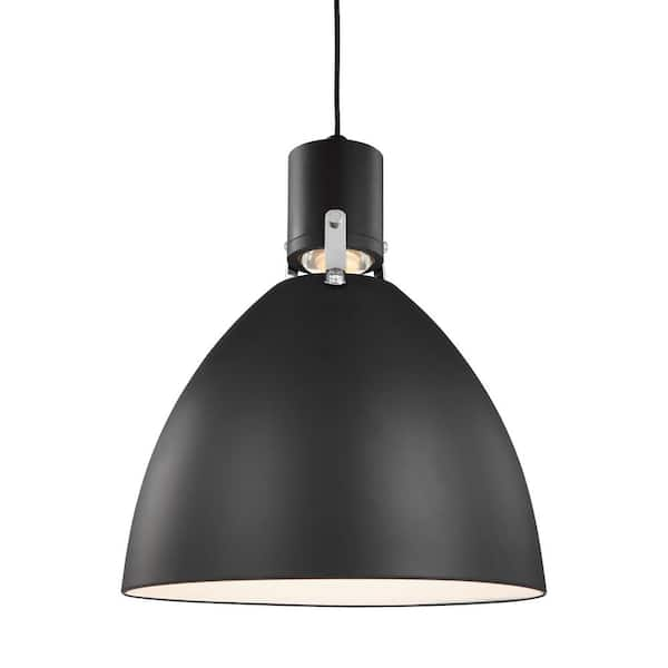 Generation Lighting Brynne 14-Watt Matte Black Integrated LED Hanging Pendant