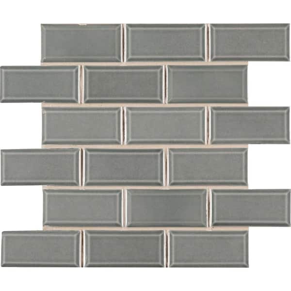 MSI Donna Teal Beveled 11 in. x 12 in. x 6 mm Glossy Ceramic Mosaic Tile (0.89 sq. ft.)