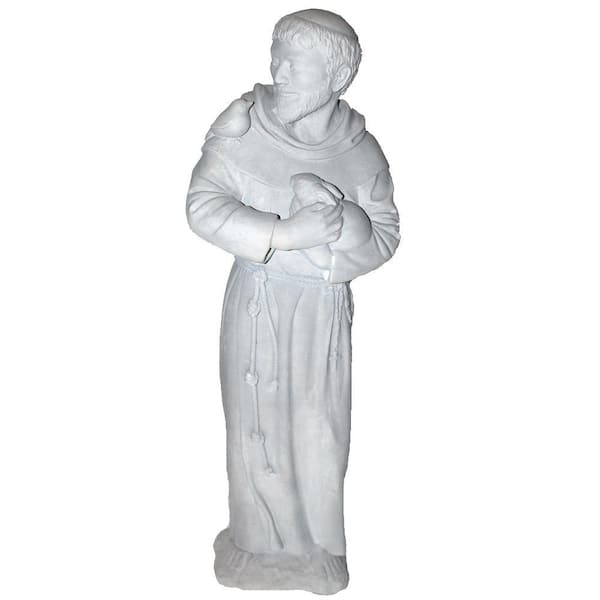 Nichols Bros. Stoneworks Cast Stone St. Francis Garden Statue Antique Gray