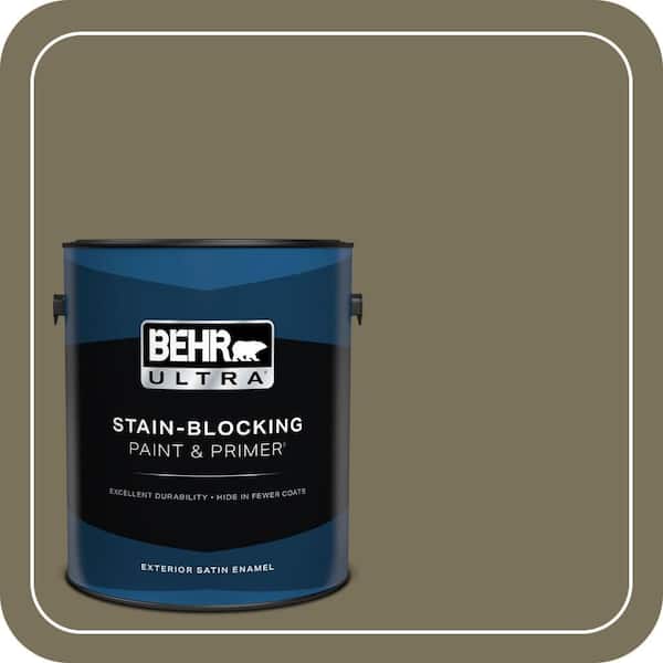 BEHR ULTRA 1 gal. #380F-7 Crocodile Satin Enamel Exterior Paint & Primer