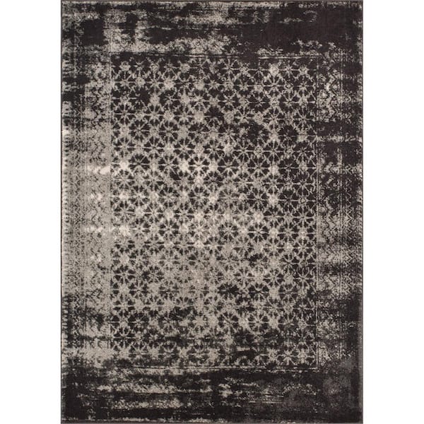 Well Woven Sydney Vintage Manchester Grey 3 ft. x 5 ft. Modern Distressed Area Rug