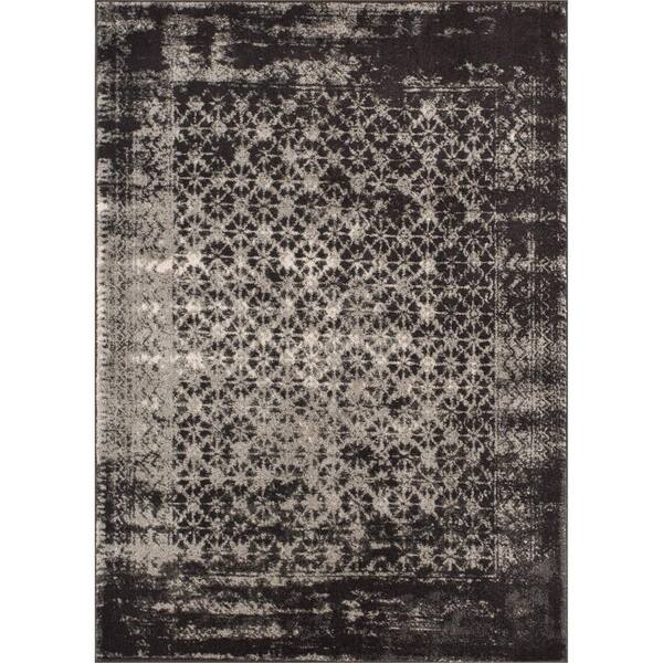 Well Woven Sydney Vintage Manchester Grey 5 ft. x 7 ft. Modern Distressed Area Rug