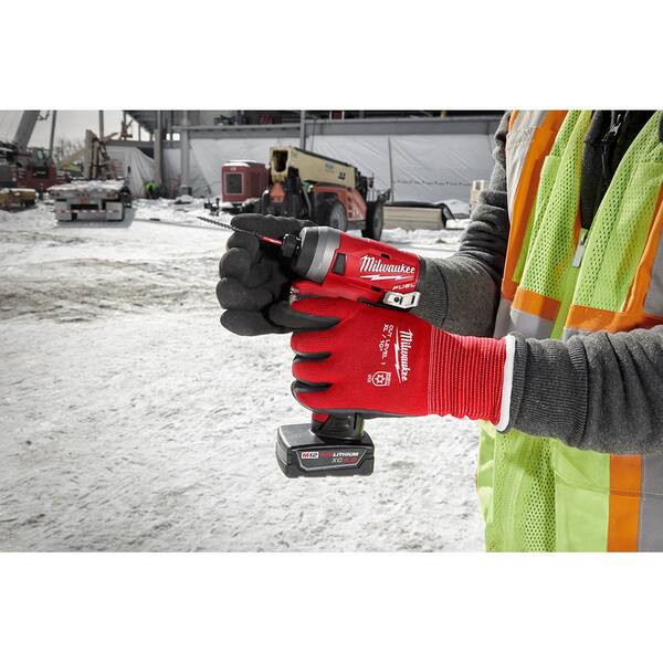 Milwaukee - Large Red Latex Level 1 Cut Resistant Insulated Winter Dipped Work Gloves (12-Pack)