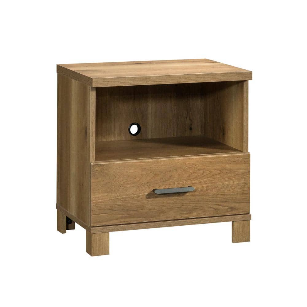 Timber Oak 1-Drawer Nightstand with Open Shelf