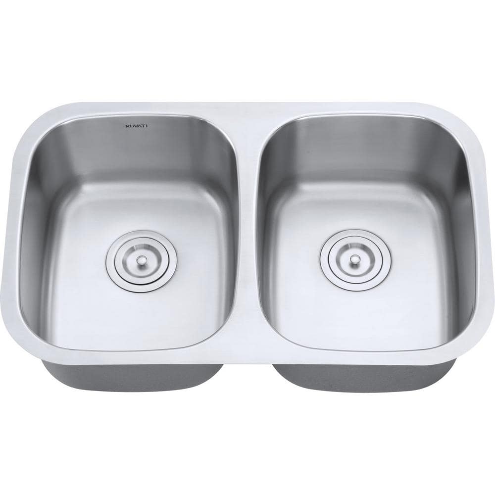 Ruvati 29-inch Double Bowl Stainless Steel Undermount Kitchen Sink