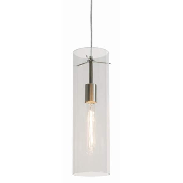 Aspects View 1-Light Satin Nickel Pendant with Glass Shade