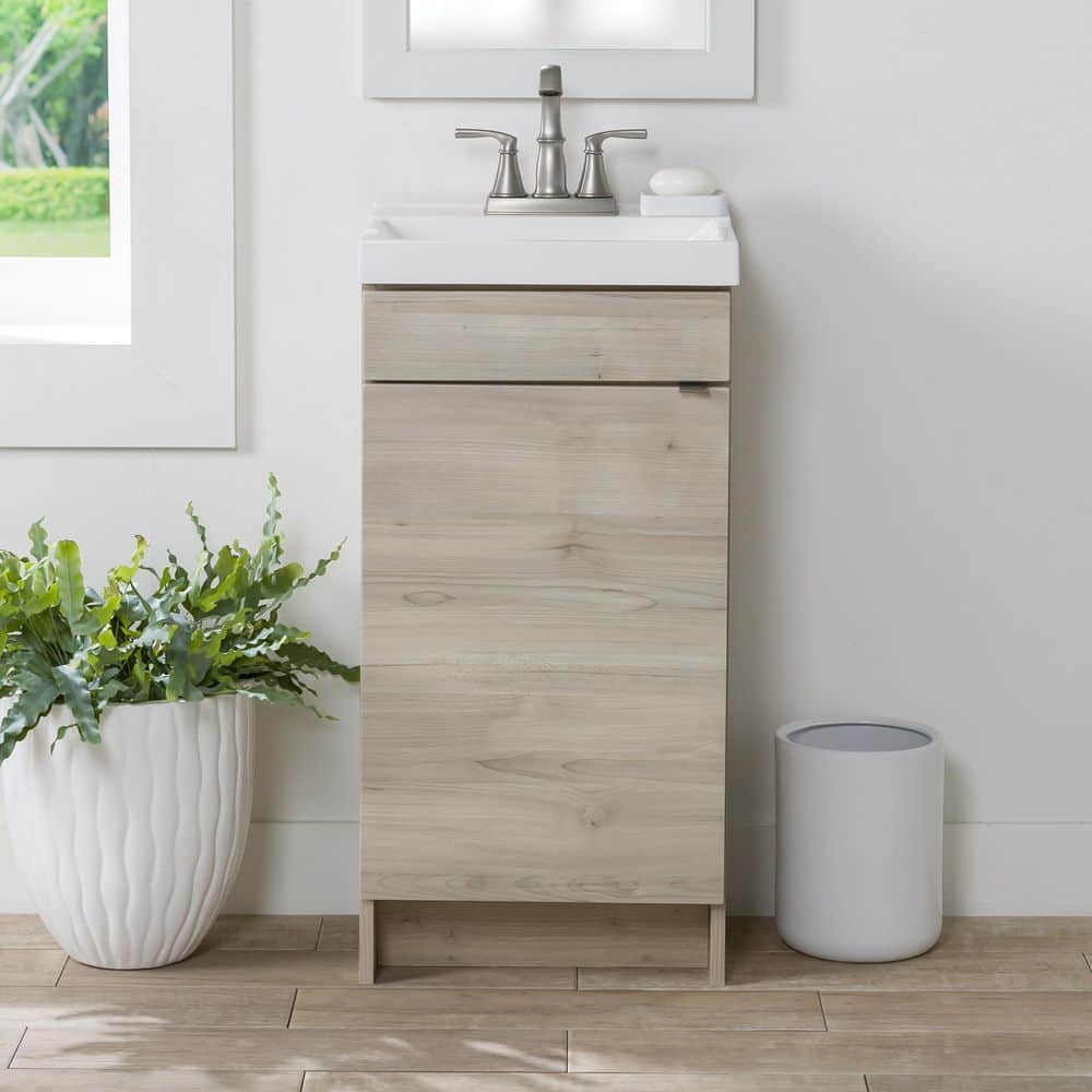 Domani Wellington 17 in. W x 13 in. D x 34 in. H Single Sink