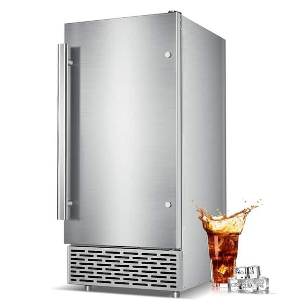 15 in.120 lb./24H Full Size Cube Commercial Freestanding/Built-in Ice Maker in Stainless Steel with 30lb. Storage Bin