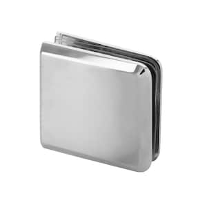Shower Door Square Beveled Wall Mount Chrome Finish Heavy-Duty Glass Clamp Hole For Fixed Panel Pack of 1