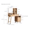 Harper & Bright 2-Piece Oak Wood Vanity Set with Mirror