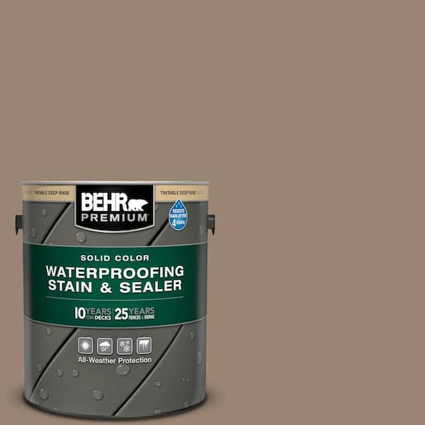 BEHR PREMIUM 1 gal. #SC-153 Taupe Solid Color Waterproofing Exterior Wood Stain and Sealer
