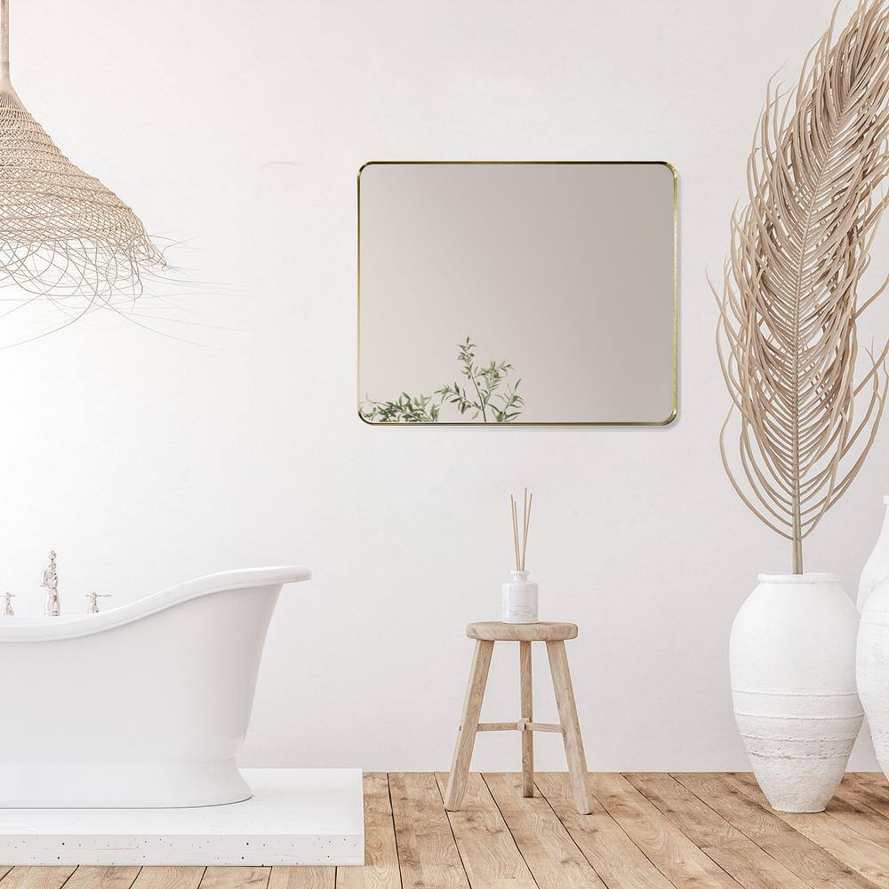 Nettuno 36" Gold and Silver Rectangular Bathroom Vanity Mirror