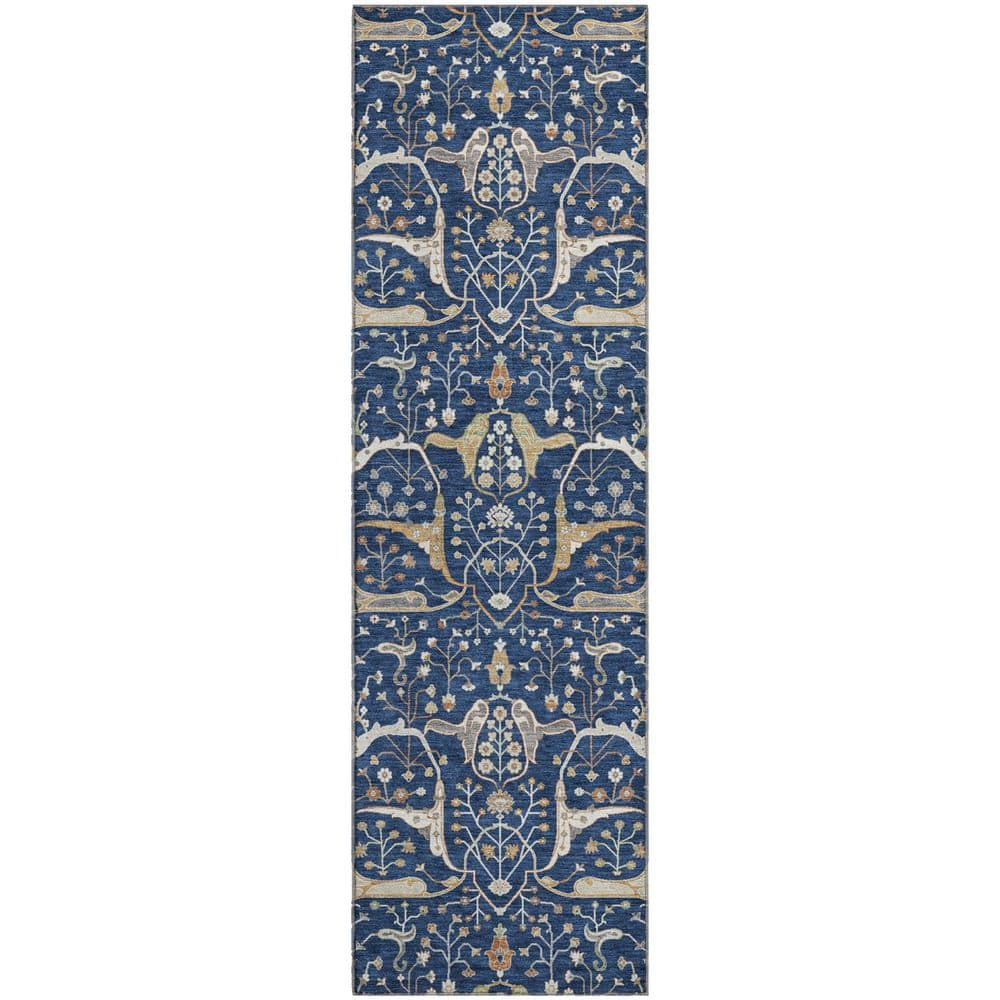 Mayfield Premium Machine Washable Abstract AMF2250 Navy 2 ft. x 7 ft. Runner Rug price history on PriceWatchPro