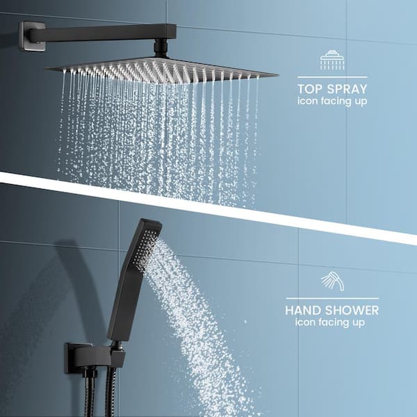 SuZuJanne Da Arc Single PV collection Zalerock Rain Square Single Handle 1-Spray Shower Faucet 1.8