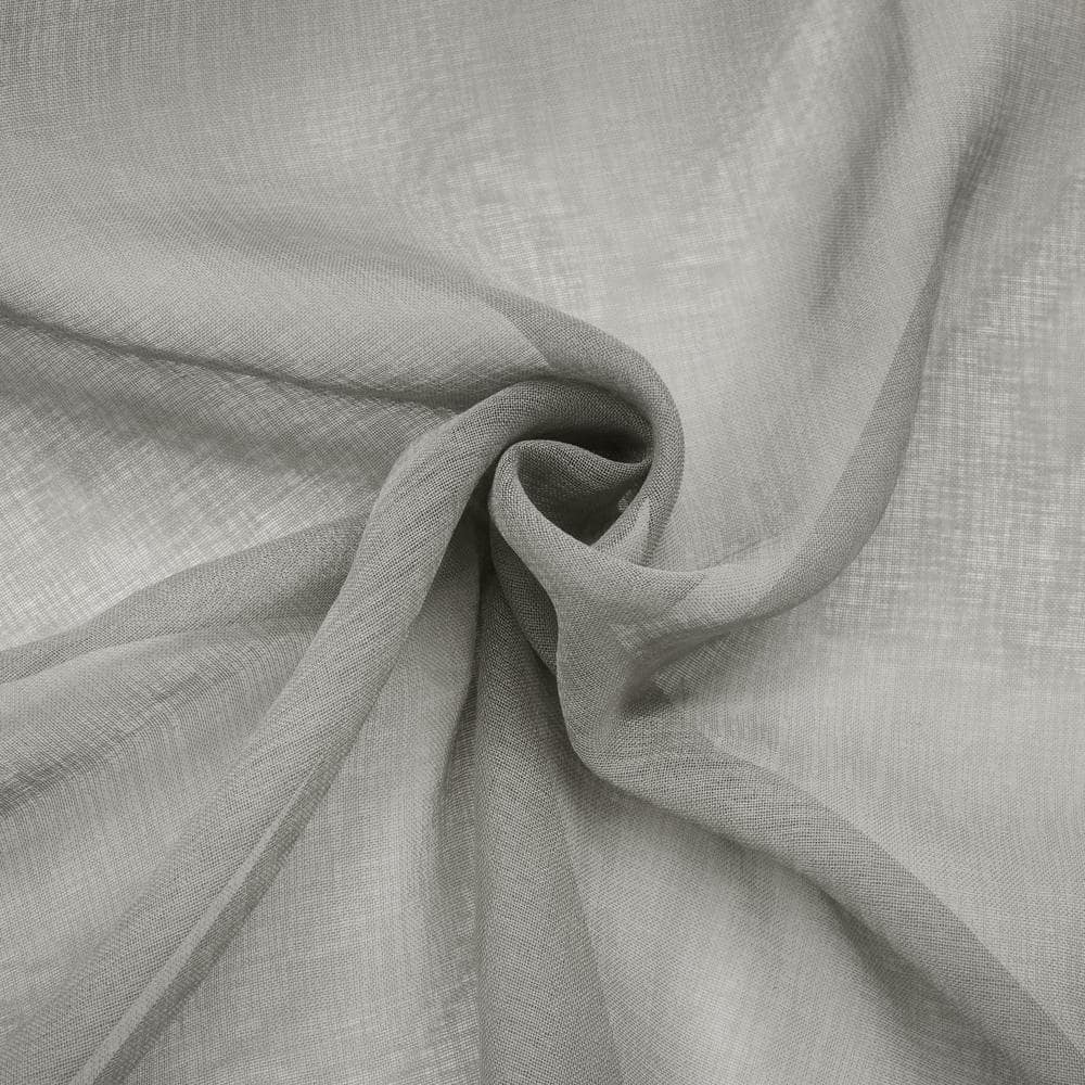 Gray Sheer Light Filtering Polyester Grommet Curtain Panel 52" x 63"
