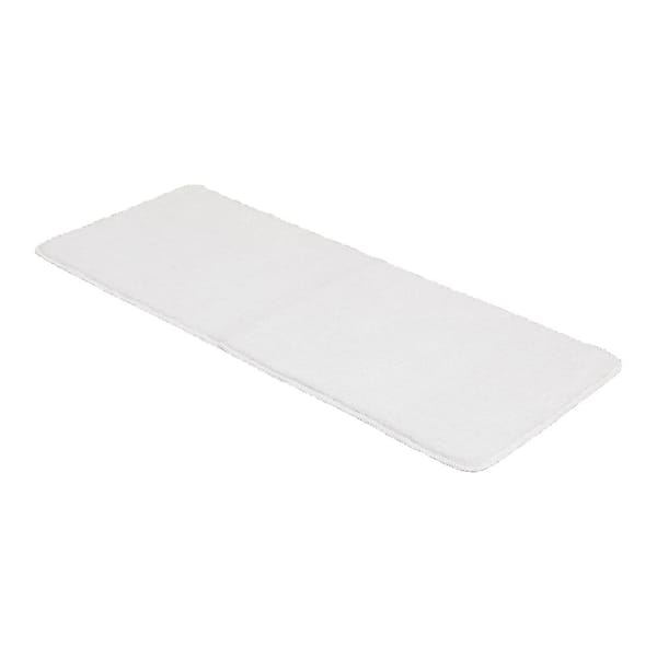 Off White 20 in. x 48 in. Polyester Microfiber Bath Mat Runner Rug