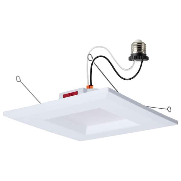 5-6 in. Adjustable CCT Canless New Construction Remodel Non-IC Rated Dimmable Indoor Integrated LED Recessed Light Trim