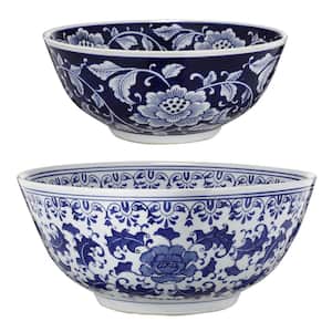 Aline Blue/White Decorative Bowls (Set of 2)