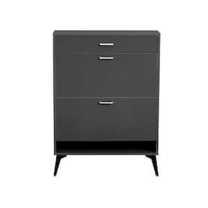 43.30 in. H x 31.49 in. W Gray Wood Shoe Storage Cabinet