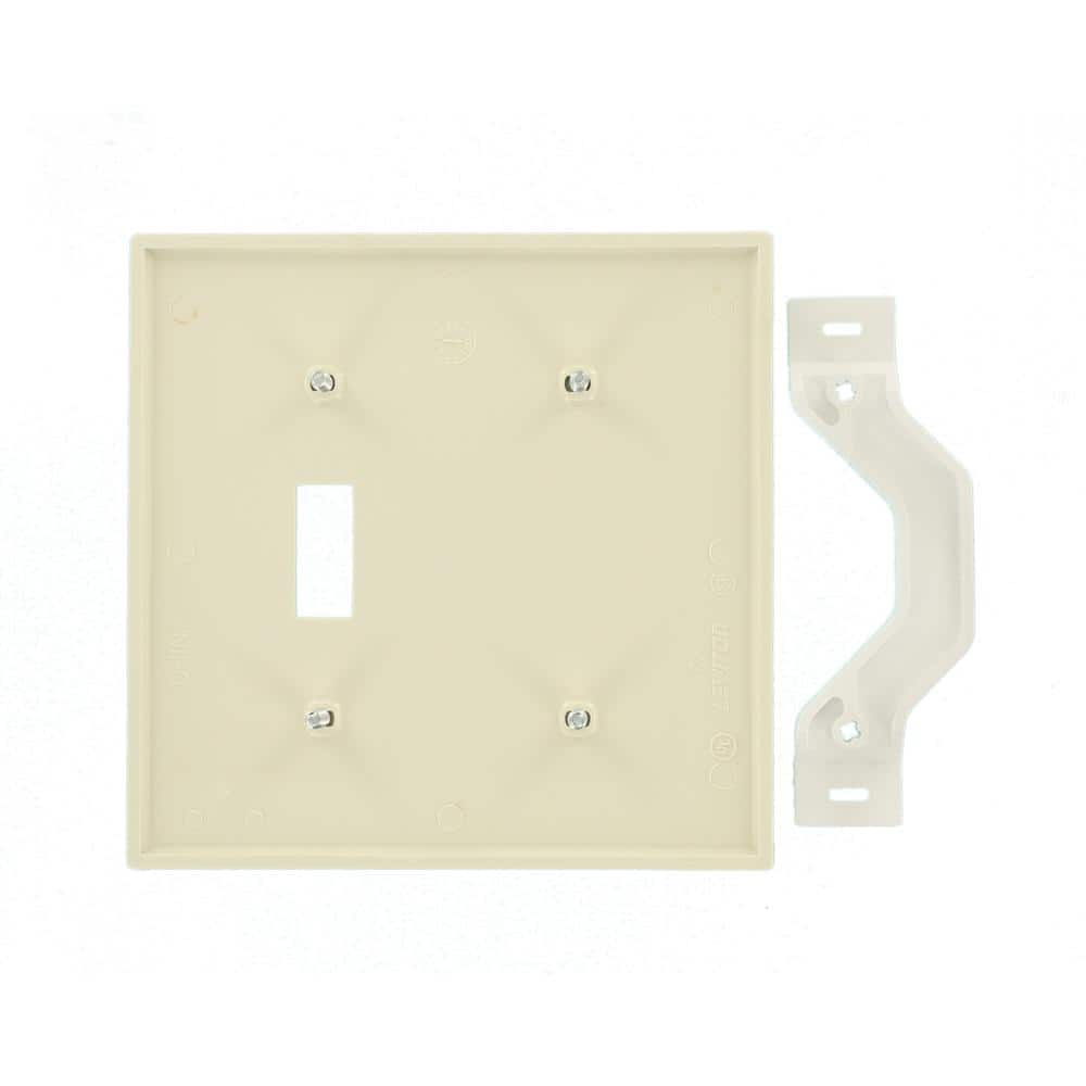 Light Almond Thermoplastic 2-Gang Blank Wall Plate