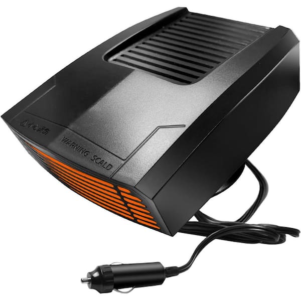 12V 150W Portable Car Heater, 1 Pack, Defrost Windshield Heater with 360° Rotation, Plug into Cigarette Lighter, Black