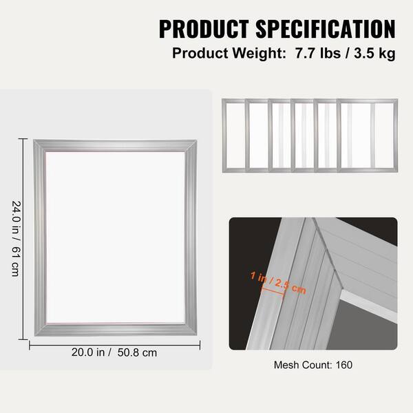 SKYSHALO Screen Printing Kit 6-Pieces Aluminum Silk Screen