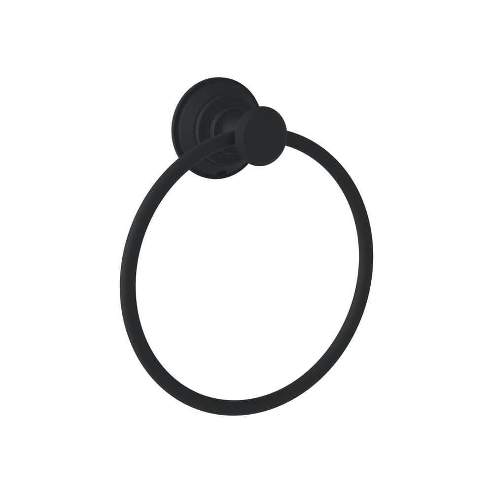 Symmons Braston Wall Mounted Bathroom Towel Ring in Matte Black