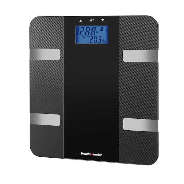 Health o meter Digital Carbon Fiber Total Body Composition Weight Tracking Scale, 4 Users, 400 lbs.