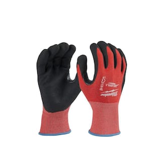 Large Red Nitrile Level 2 Cut Resistant Dipped Work Gloves