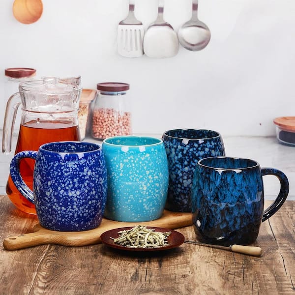 Longpi Pottery Handmade Nontoxic Coffee Mug Set of 4 Express