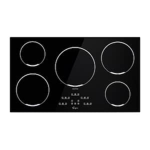 36 in. Built-In Smooth Surface Induction Cooktop in Black with 5 Elements including a 3,700-Watt Element