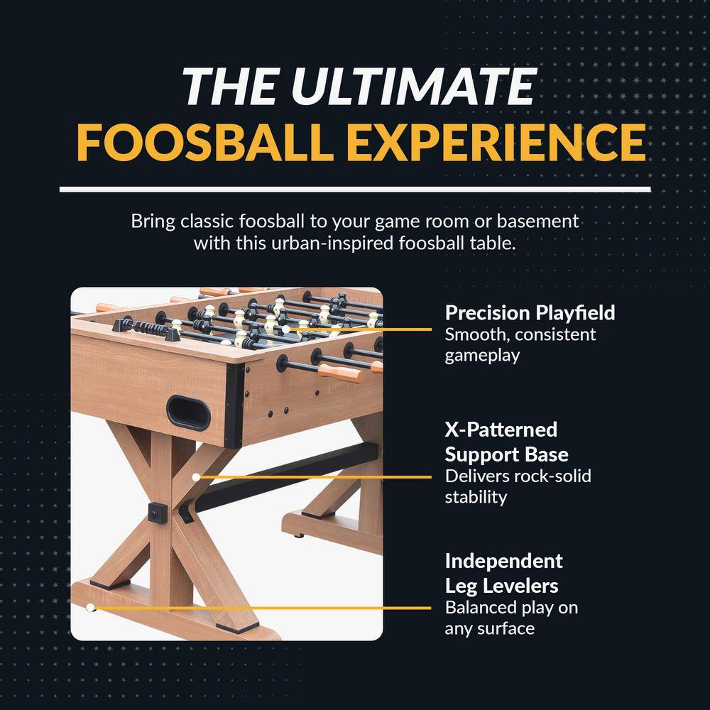 Daulton 55" Rustic Oak and Black Foosball Table
