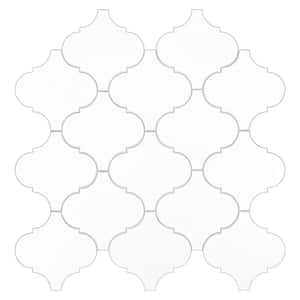 Zurich White Arabesque 10.48 in. x 10.66 in. 3.3 mm Stone Peel and Stick Backsplash Tile (6.21 sq. ft./8-Pack)