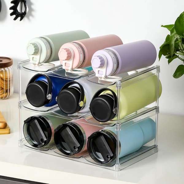 water bottle storage containers plastic bottle holder for fridge