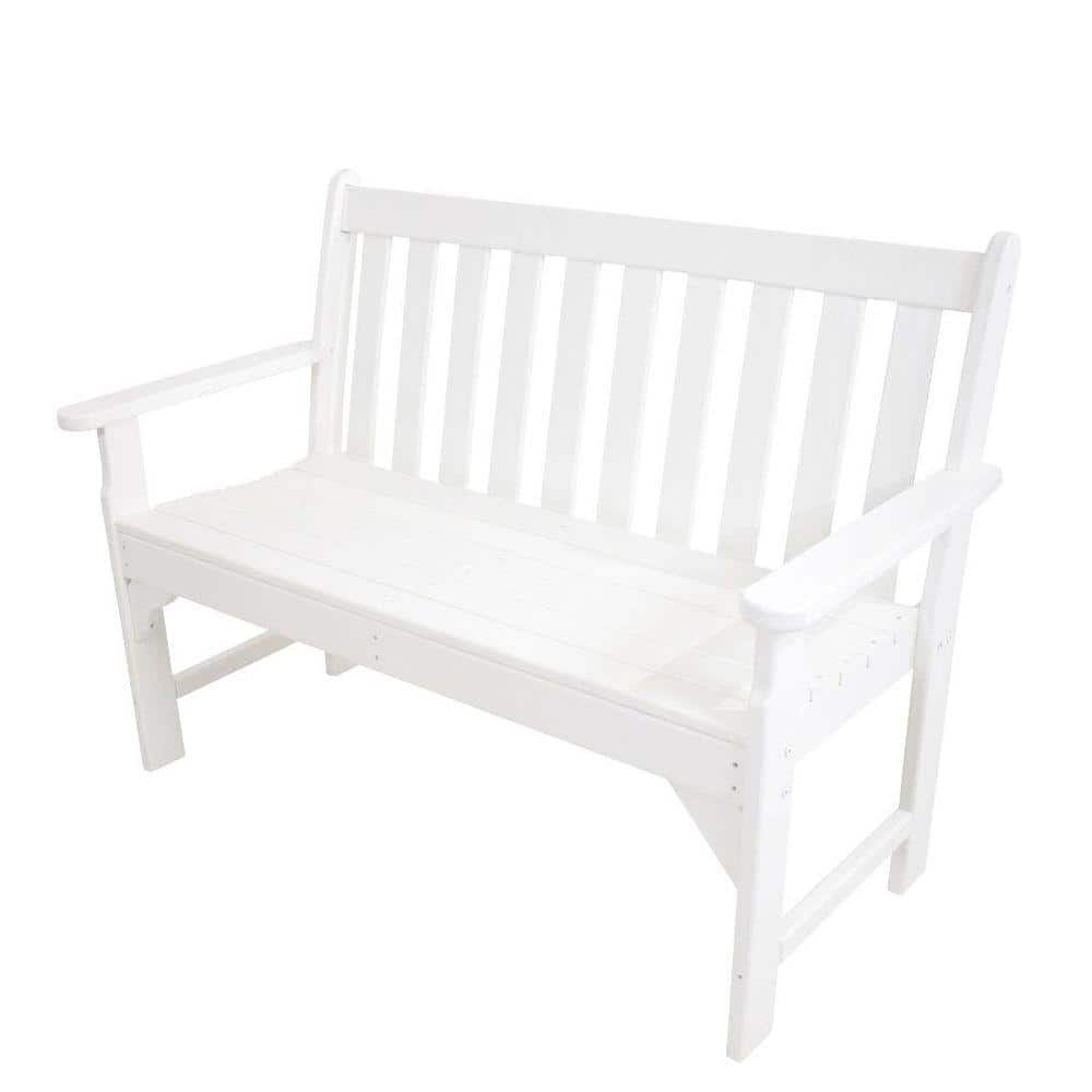 POLYWOOD Vineyard 48 in. White Patio Bench -  GNB48WH