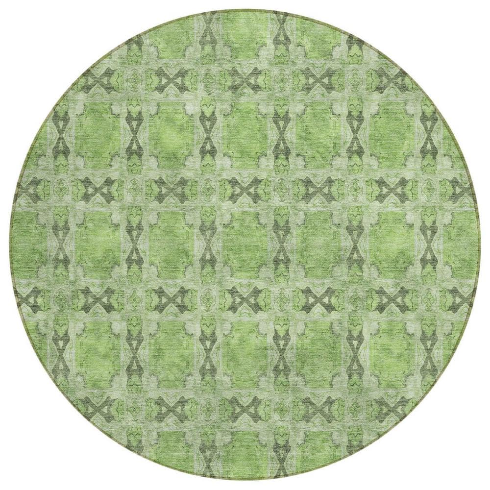 Green 8 ft. Round Woven Floral;Medallion Round Indoor/Outdoor Area Rug price history on PriceWatchPro