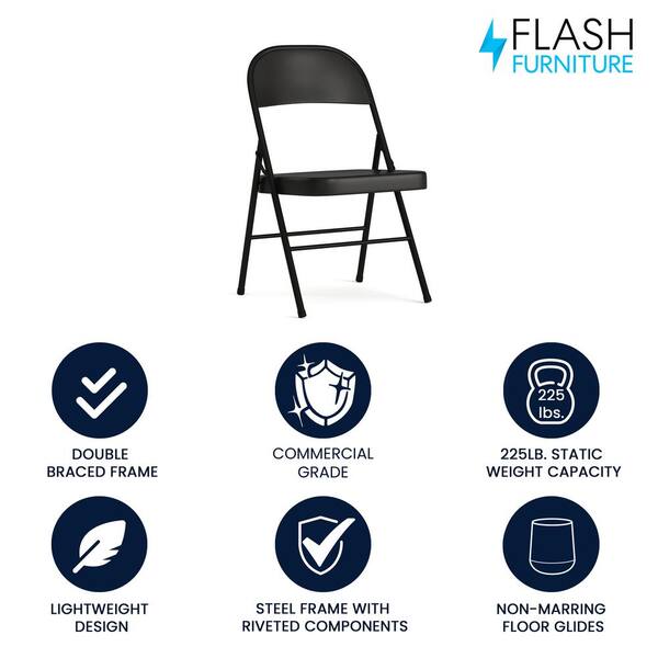 Carnegy Avenue Black Metal Outdoor Safe Folding Chair CGA-BD Carnegy Avenue Black Metal Outdoor Safe Folding Chair CGA-BD