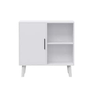 White Storage Cabinet, Modern Accent Buffet Cabinet, Free Standing Sideboard and Buffet Storage with Door and Shelves