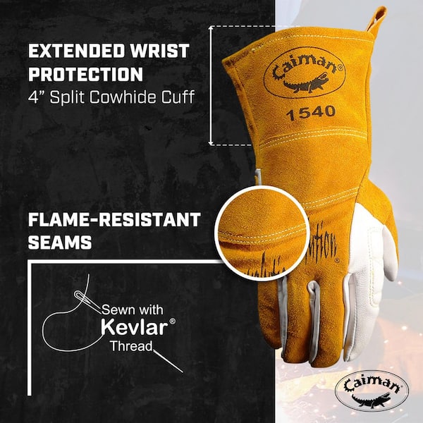 Caiman Medium Premium Goat Grain TIG/Multi-Task Welder's Glove